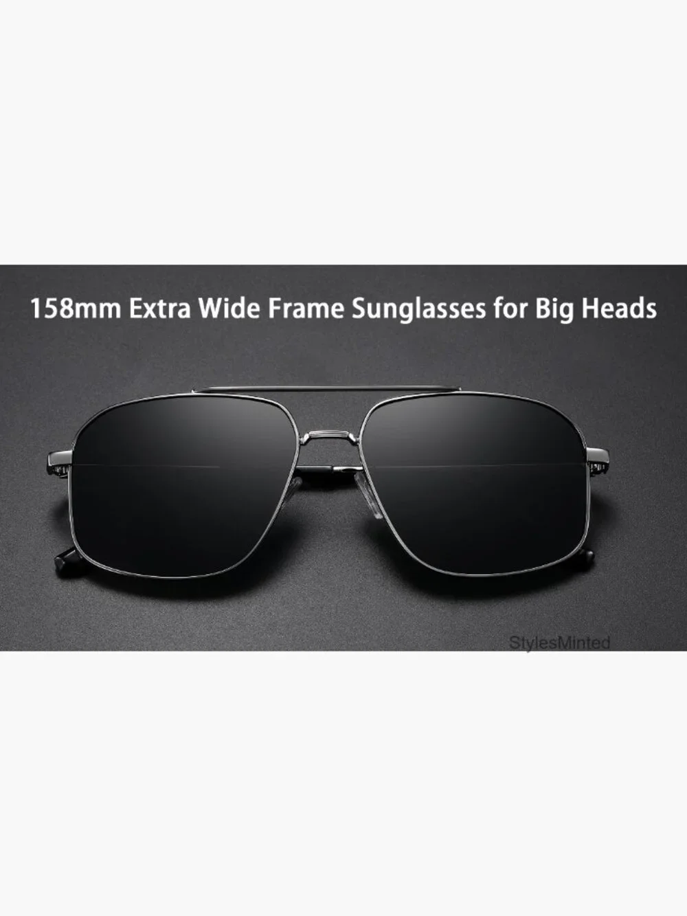 Oversized Polarized Aviator Sunglasses for Big Heads Extra Wide 158mm UV400